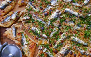 sardine tarte flambée puff pastry hors d'oeuvre