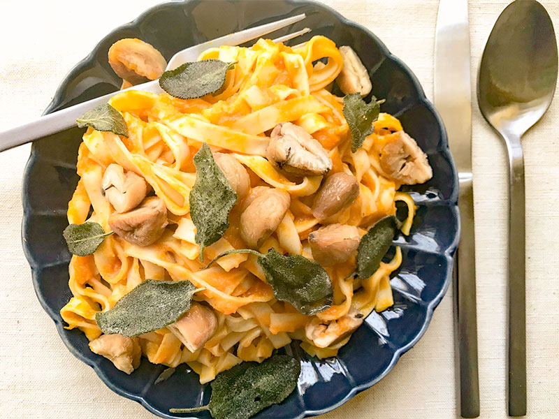 Fresh Pasta with Pumpkin Sauce and Crisped Sage