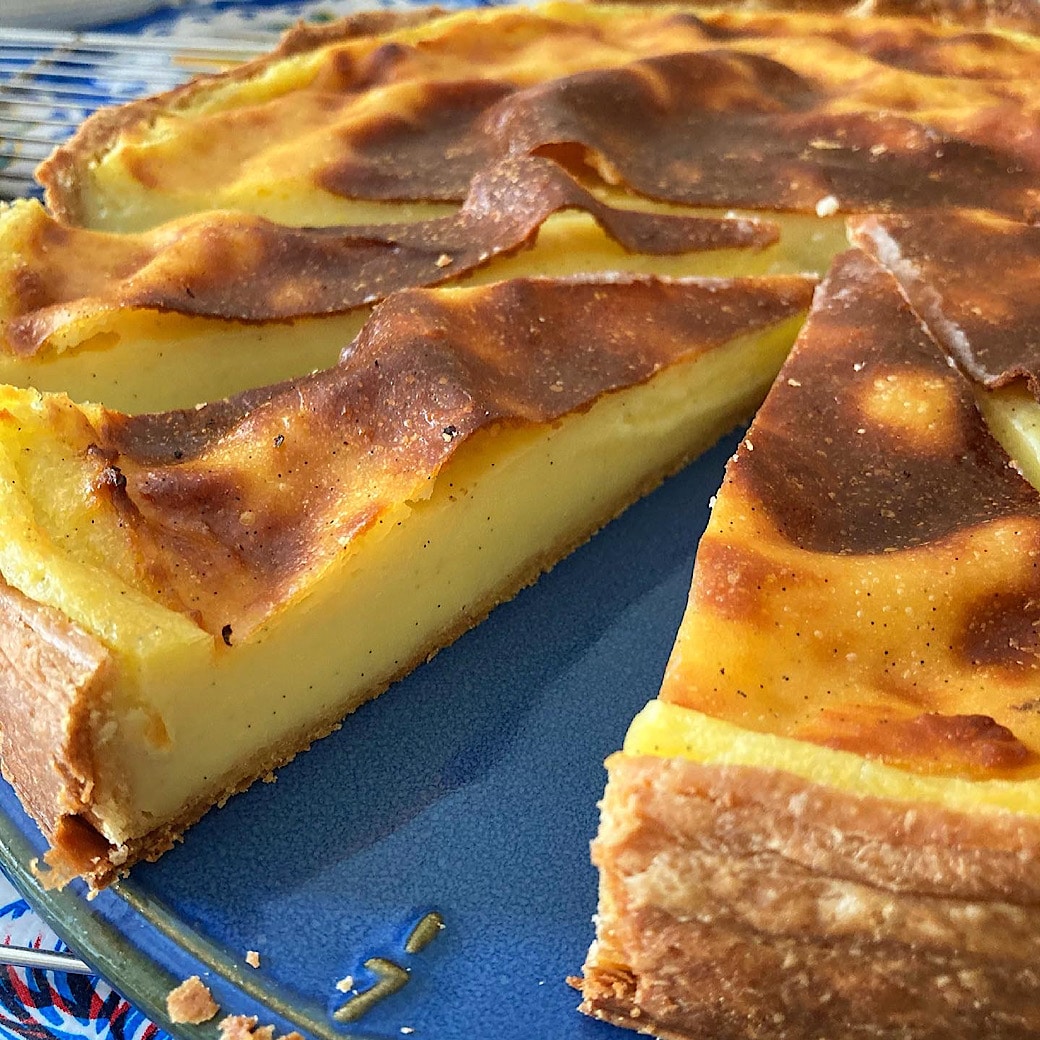 Classic French Sweet Flan Patissier In Baking Pan. Stock Photo by